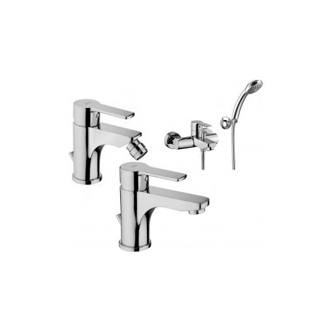 Composizione Red, miscelatori lavabo, bidet e vasca in ottone (1/4)