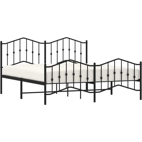 Giroletto con Testiera e Pediera Metallo Nero 183x213 cm vidaXL (1/5)
