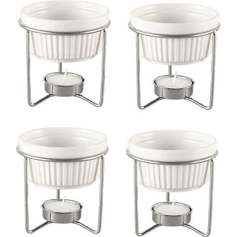 4 pièces beurre chauffe beurre chauffe pour Seafood céramique beurre chauffe lot pour chocolat ou fromage Fondue (1/5)