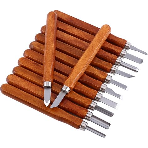 Set mit 12 professionellen Holzmeißeln für Heimwerkerarbeiten wie Schnitzen und Holzbearbeitung (1/5)