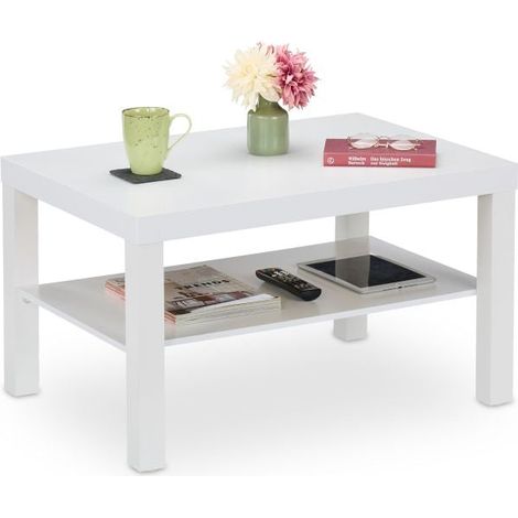 Coffee table 2 shelves white (1/5)
