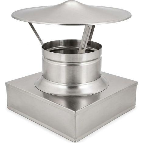 MAKA Comignolo Cinese Quadro, Terminale per Canna Fumaria Camino Stufa a Legna Pellet e Gas, Cappello Antipioggia Aspirafumo 300x300 mm (1/5)