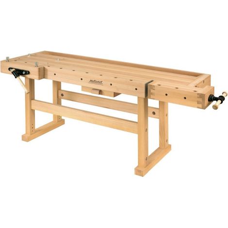 Ramia - Etabli de bois PRO (bois de hêtre massif) 2120x790x870 mm - PREMIUM MONSTER