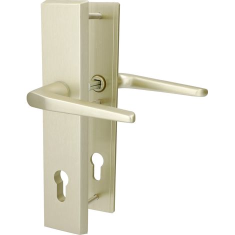 Alpertec Schutzbeschlag Tira Drücker/Drücker Aluminium neusilber 72 mm Türbeschläge