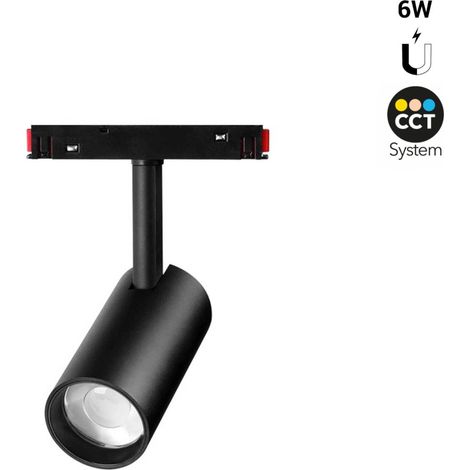 Spot LED CCT sur rail magnétique 48V - 6W - Mi Light - Noir (1/5)