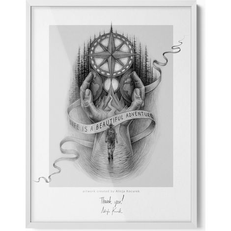 Cadre photo avec Verre plexiglass - Cadre pour documents certificats diplômes avec plastification - Montage mural - dans un cadre blanc 60x80 cm (1/5)