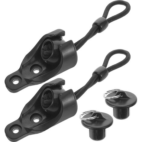 Kit de Cordons Élastiques Anti-Vent Embouts en Caoutchouc Noir pour Stores Enrouleurs, Accessoires Pom Multifonctions pour Usage Intérieur et Extérieur (1/4)