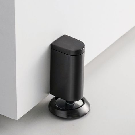 Butée de Porte Magnétique Anti-Vent Lot 1 Course 0-20 mm Fixation Adhésif ou Vis Noir Sans Perçage (1/5)
