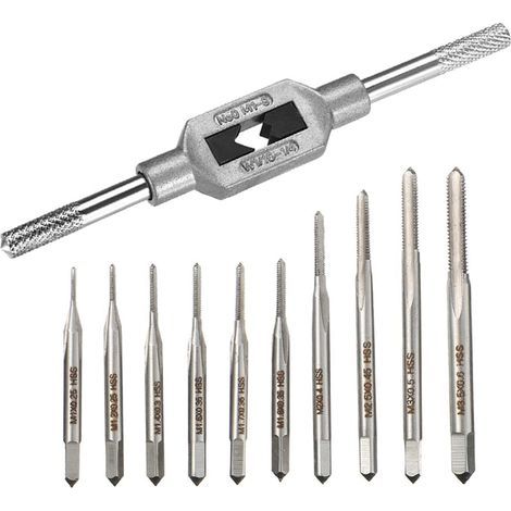 10 Pièces Coffret Tarauds et Filières Micro Métrique Mini M1-M3.5 Foret Taraud Filetage Vis Outil de Taraudage à Filetages avec Tourne à Gauche Réglable M1-M8 (1/5)