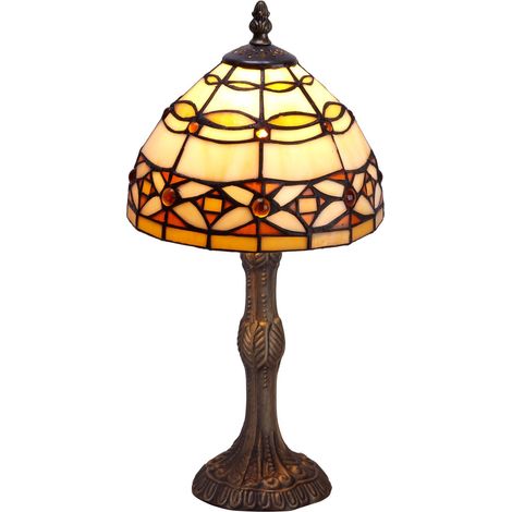 Lampe de Table de forme Tiffany plus grande, diamètre de base 20cm, série ivoire