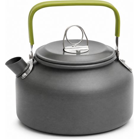 Bouilloire cafetière de camping portable 0,8 L poignée verte