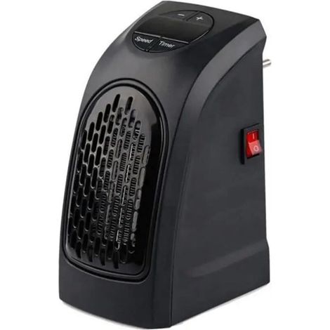 Tragbarer thermoelektrischer Keramik-Heizlüfter, einstellbare Temperatur, schwarz, 400 W, 16 x 10,5 x 8 cm (ohne Fernbedienung)