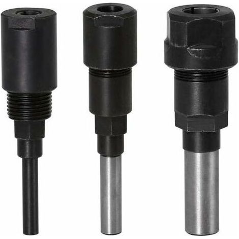 Router Collet Extension Bit de routeur Extension de collet et rognage Découpage Machine de gravure Extender Porte-mandrin de travail du bois Fraise (1/4 Shank+8MM Shank+1/2 Shank) (1/5)