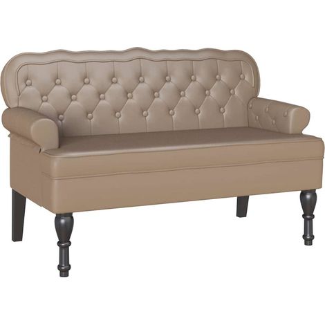 Chesterfield Bench Cappuccino 119.5 x 64.5 x 75 cm Faux Leather vidaXL