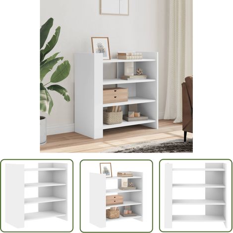 The Living Store Sideboard Weiß 73,5x35x75 cm Holzwerkstoff - Schreibtisch - Wohnzimmer Dekoration - Sideboard Weiß - Regal - Aufbewahrung (1/5)