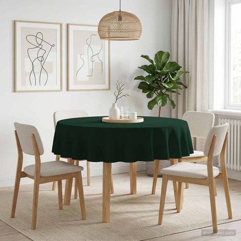 vidaXL Tissu de Table Rond Vert foncé Ø 160 cm Polyester (1/5)
