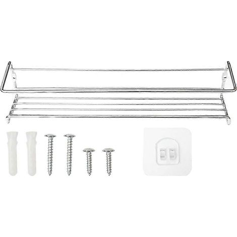 Étagère à épices murale (1 pièce) - Organisateur de cuisine - Étagère de rangement pour assaisonnements-29x6x6cm-Silver (1/4)