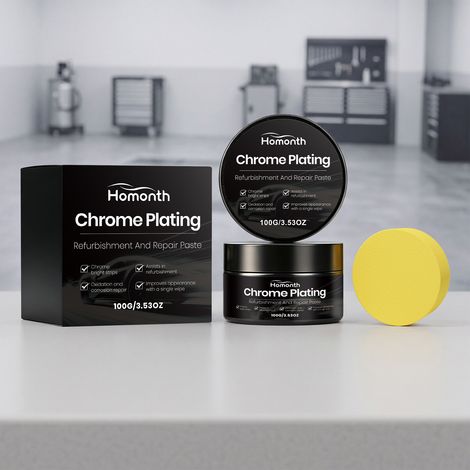 Chrompflegecreme zur Reinigung und Pflege von galvanisierten Autoteilen und Zierteilen – 100 g + Schwamm1 -- DTEKGAZ (1/5)