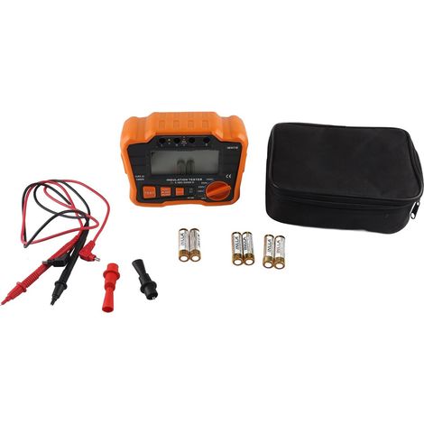 Digital Megohmmeter, Stable Performance, Insulation Resistance Tester, 2000MΩ, for Transformers, Cables, Switches, Maintenance (Orange)