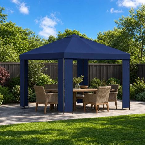 Teenpull – Pavillon 3 x 3 m Blau Polyester und Stahl 190 gsm (1/5)