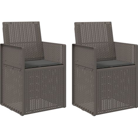 Sedie da pranzo da giardino 2 pcs Grigio chiaro e Antracite PP vidaXL