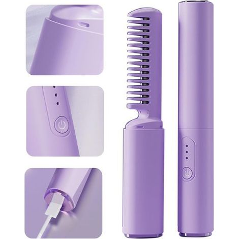 Lisseur à cheveux portable, peigne à cheveux, boucleur sans fil