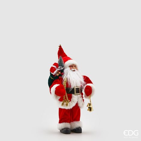 EDG Enzo De Gasperi Babbo Natale con Campane H 30 Cm White Red