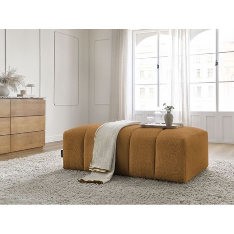 BOBOCHIC - Pouf pour canapé modulable ANNECY tissu bouclette Jaune (1/5)
