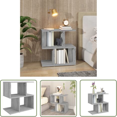 The Living Store Table de chevet Sonoma gris 50x30x51,5 cm Bois d'ingénierie - Table De Chevet - Meuble De Chambre - Table D'appoint - Commode - Rangement (1/5)