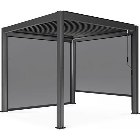 Pergola bioclimatique autoportée 3x3m et 2 Stores 2,66 X 2,34 m (1/5)