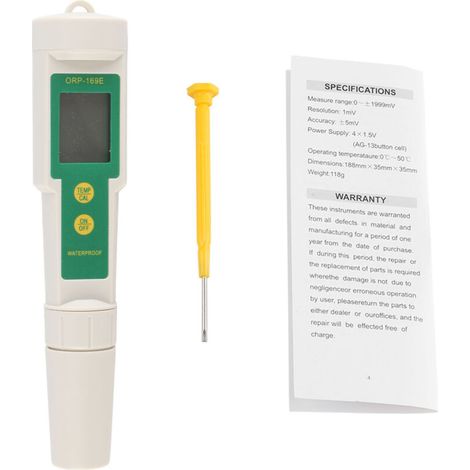 Testeur De Potentiel D'Oxydoréduction ORP-169E Pour Mesurer Le Potentiel Rédox - Précis Et Fiable Sans Pile Incluse-KZQ (1/3)