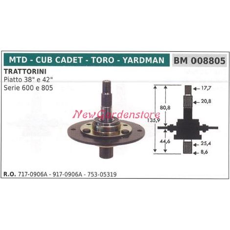 Mozzo portalama trattorino rasaerba tagliaerba piatto 38 42 pollici MTD 008805