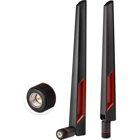 Antenne WiFi Double Bande 2,4 GHz 5 GHz 5,8 GHz Antennes WLAN SMA Mâle 12dBi pour PC Ordinateur de Bureau Carte Mère Carte PCI WiFi Bluetooth Routeur Réseau sans Fil (2 pièces) (1/5)