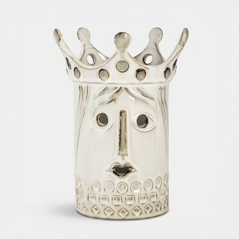 Vaso decorativo in ceramica con volto Occidente (1/5)