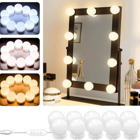 Luci da specchio trucco stile Hollywood lampadine led dimmerabili - set 10PZ (1/5)