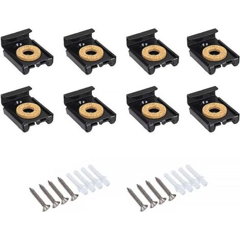 Kit de fixation miroir à ressort – 8 pièces avec chevilles et vis – Noir (1/4)