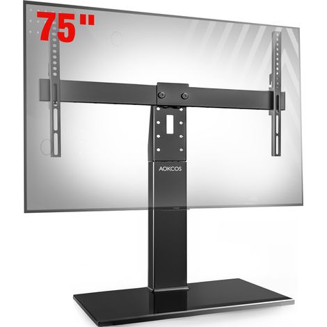 Support TV sur Pied pour TV de 32-75 Pouces - Pied TV Universel Pivotant 50° - Max Capacité 50 kg - Max VESA 600x400 mm (1/5)