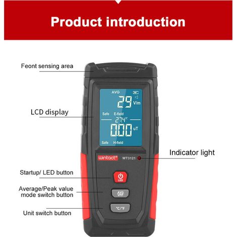 Elektromagnetische welle messgerät doppel elektromagnetische feld messung handy strahlung monitor haushalt strahlung detektor (1/5)