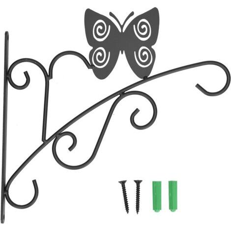 Support de plante suspendu, support de plante décoratif en fer Stable et robuste pour mangeoire à fleurs et oiseaux lanternes papillon (1/5)