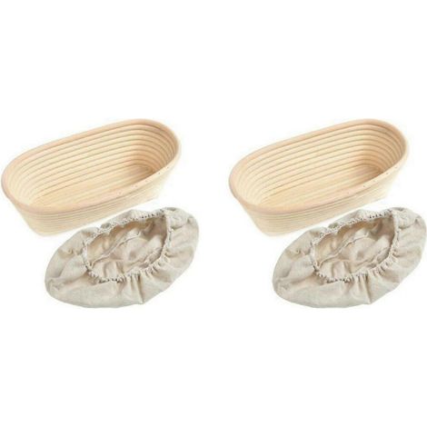 Lot de 2 paniers de fermentation tressés pour le séchage et le stockage du pain, style européen. (1/5)