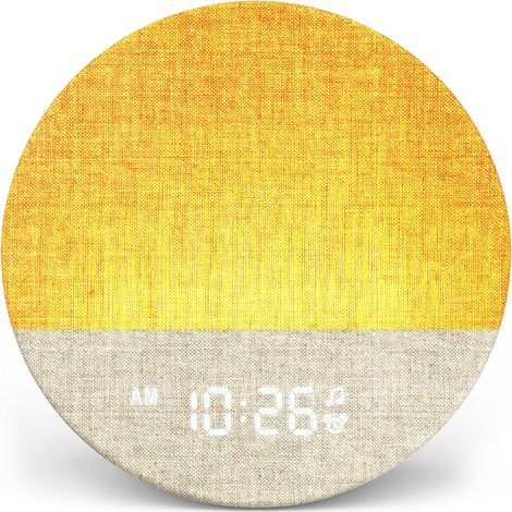 Réveil Simulateur d'Aube avec 29 Sons et Bruit Blanc Bébé, Blanc Routines Personnalisables, Veilleuse à Intensité Variable, Réveil Lever de Soleil, pour Chambre, Cadeau, Sunrise 1 (1/5)