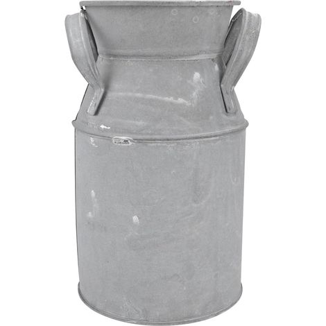 Vintage aus Eisenblech Silber Rustikaler Eiseneimer für