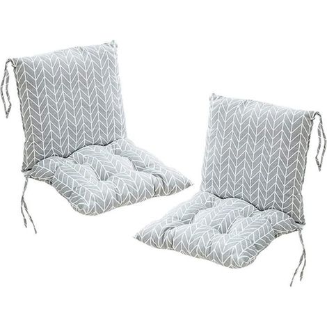 (Gris)Lot de 2 Coussins de Chaise avec Dossier, Assise, Coussin d'assise et Coussin de Dossier,40x40x40 cm, extérieur et intérieur (1/4)