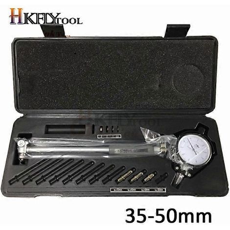 Indicateur de diamètre à cadran 50-160 mm 35-50 mm 0,01 mm - Kit de mesure de précision pour cylindres de moteur (noir 35-50 mm) (1/5)