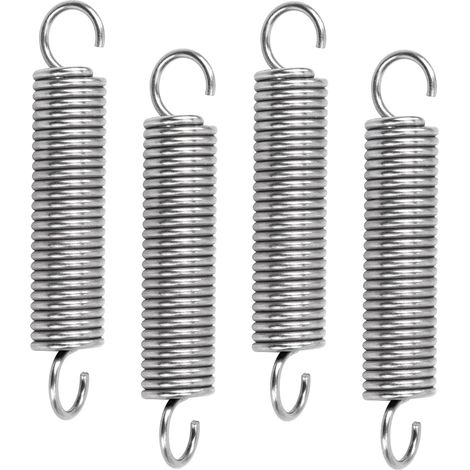 4 Pièces - Ressort De Traction - Acier Inoxydable - Double Crochet 90 Degrés Pour Fixation Et Tension Usage Industriel Et Loisirs Couleur Acier 1,6x12x65 Cm (1/5)