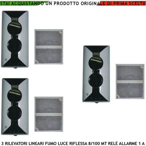 BARRIERE INFRAROSSO LINEARI RILEVANO IL FUMO DA 8 A 100 MT 3 PEZZI LA LUCE OPACIZZATA ATTIVA IL RELÈ DI ALLARME ALIMENTAZIONE 12/24 V (1/4)