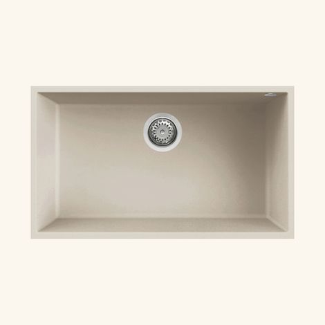 Évier sous-plan granit beige Luisina QUADRILLE 1 bac 760x440 (1/5)