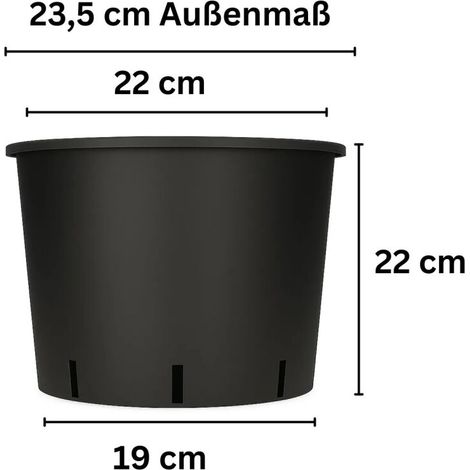 Blumentopf Rund 7 Liter 22x22 cm Pflanztopf Blumentopf Kunststoff (1/5)
