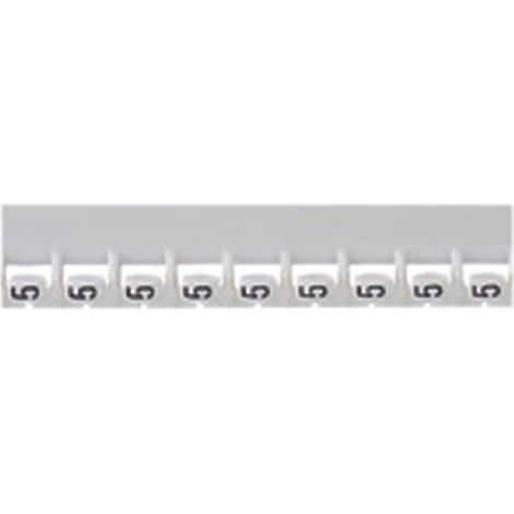 Réglette de 24 repères Mémocab largeur 2,3mm avec chiffre 0 noir sur fond blanc (037780)