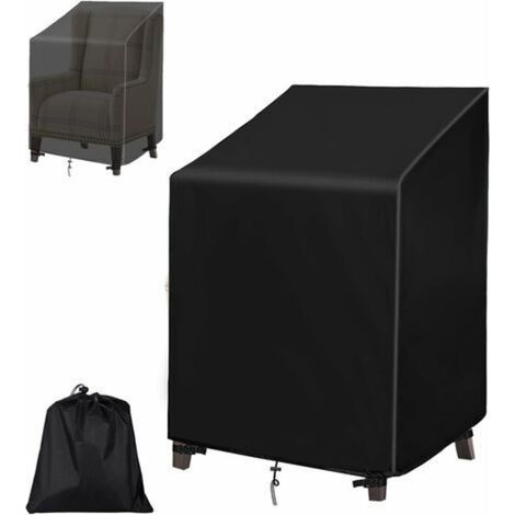 Pr Garden Chair Cover (68×68×80/120cm), 210D Protective Cover for Waterproof Stackable Chairs, Outdoor Stackable Armchair Cover, Garden Furniture Cover (1/5)